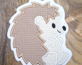 Patch/Applikation/Aufnäher/Bügelbild - Igel - beige, creme, natur