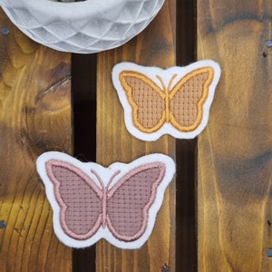 Patch/Applikation/Aufnäher/Bügelbild Schmetterling, Frühling beige, creme, karamell, mauve afbeelding 4