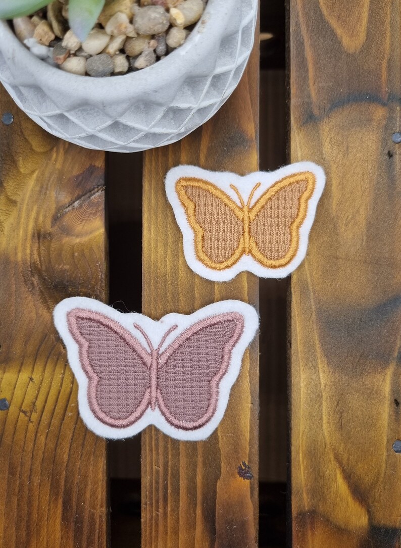 Patch/Applikation/Aufnäher/Bügelbild Schmetterling, Frühling beige, creme, karamell, mauve afbeelding 4