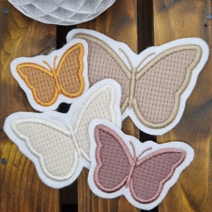 Patch/Applikation/Aufnäher/Bügelbild Schmetterling, Frühling beige, creme, karamell, mauve Bild 2