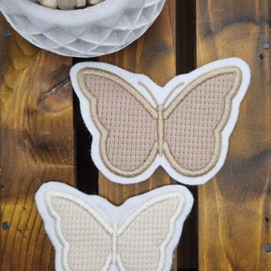 Patch/Applikation/Aufnäher/Bügelbild Schmetterling, Frühling beige, creme, karamell, mauve Bild 3
