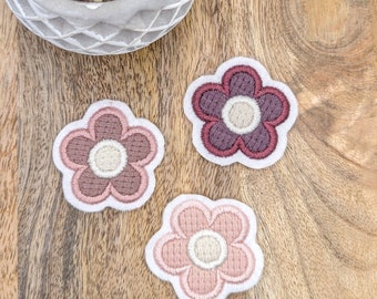 Patch/application/sew-on/iron-on picture - flower, flowers - beige, cream, caramel, mauve