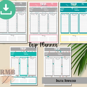 Printable Travel Plan: Single Page Travel Checklist, Packing List ...