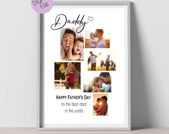 PRINTABLE Father Day Photo Collage, Daddy Photo Collage, Customized Father's Gift, Gift For Dad, Personalized Gift for Dad, Photo Gift