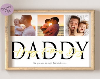 PRINTABLE Fathers Day Photo Collage, Daddy Photo Collage, Father's Day Gift, Gift For Dad, Personalized Gift for Dad, Photo Gift