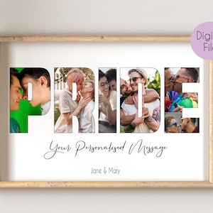 PRINTABLE Pride Day Gift, Queer Gift, Lgbtq Gifts, Custom Word Collage, Queer Photo Collage, Custom Photo Collage, Word Photo Collage Gift