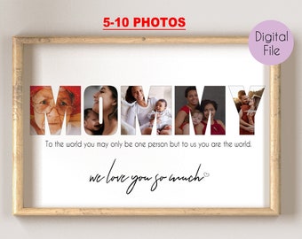 PRINTABLE Mom Gift, Mommy Photo Collage, Customized Mother's Day Gift, Gift For Mom, Personalized Gift for Mom, Photo Gift, nanny collages