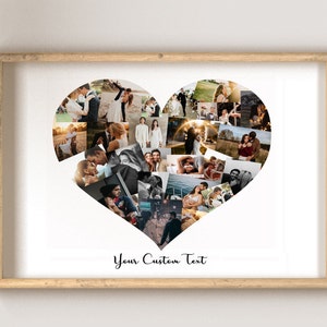 PRINTABLE Anniversary Gift, Family Photo Collage Gift, Photo Gift, Heart Collage, Birthday Gift, Couple Names, Engagement Gift, Wedding Gift