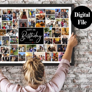 PRINTABLE Custom Birthday Photo Collage, Custom Photo Gift, Printable Gift, Christmas Gift, Birthday Gift Collage, Birthday Photo Collage,
