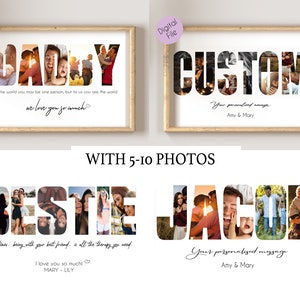 PRINTABLE Mothers Day Gift, Mom Photo Collage, Personalized Gift Collage, Daddy photo Collage, Word Photo Collag, fathers day gift, mom gift