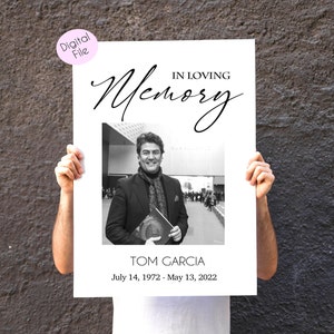 PRINTABLE Funeral Welcome Sign, Memorial Sign, Celebration of Life with Picture, Funeral Collage, Funeral Easel Sign, Funeral Digital File
