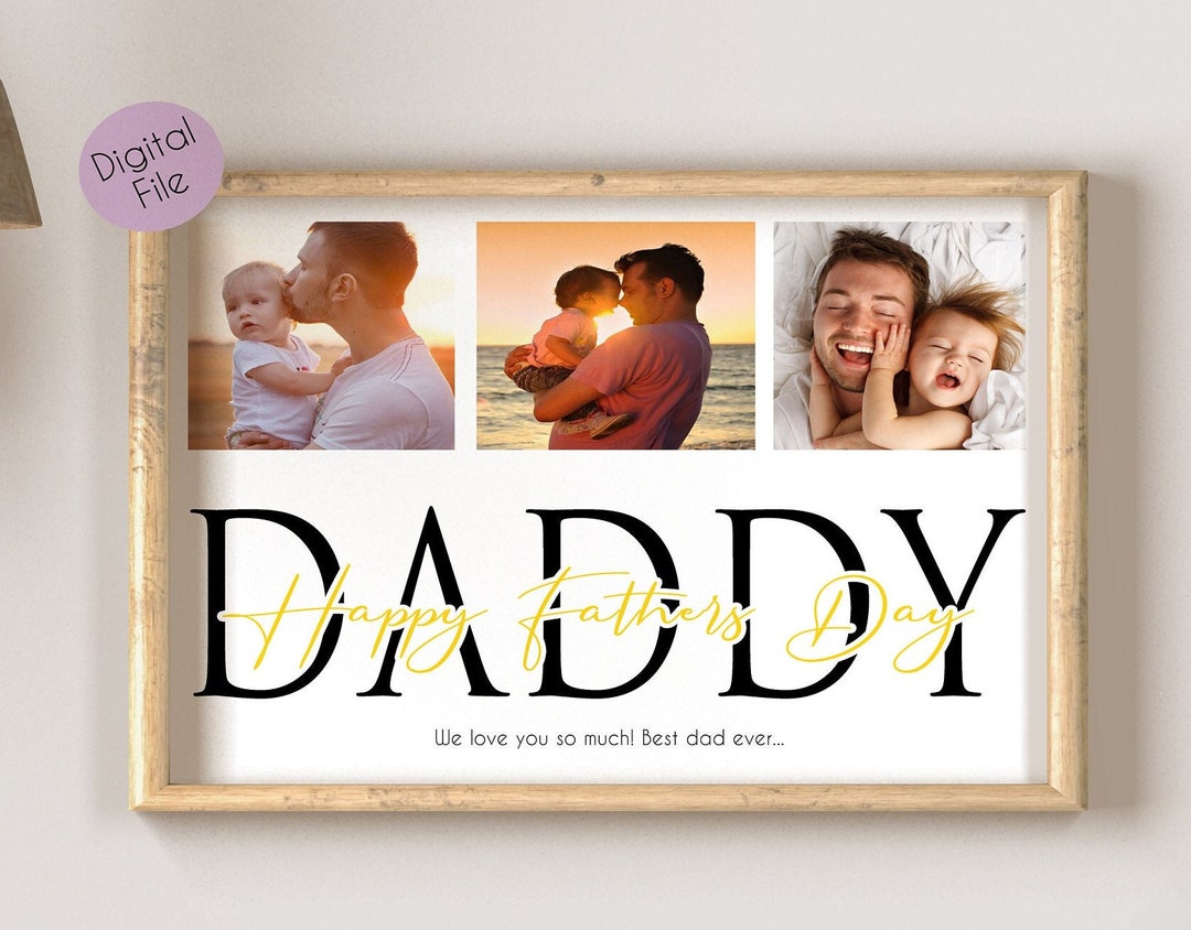 PRINTABLE Fathers Day Photo Collage, Daddy Photo Collage, Father's Day ...