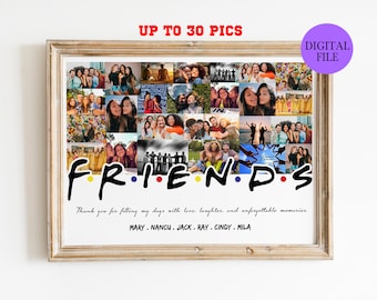 Best Friend Photo Collage, Personalized Bff Photo Collage, Bestie Custom Photo Collage, Bff Photo Gift, best friend photo gift christmas