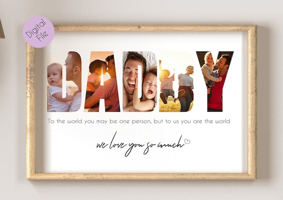 PRINTABLE Daddy Fathers Day Gift Collage, Daddy Photo Collage, Custom Father's Day Gift, Gift For Dad, Personalized Gift for Dad, Photo Gift