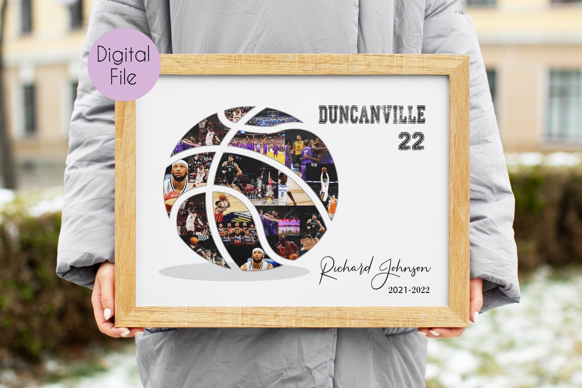 PRINTABLE Custom Basketball Photo Collage Coach Gift - Etsy