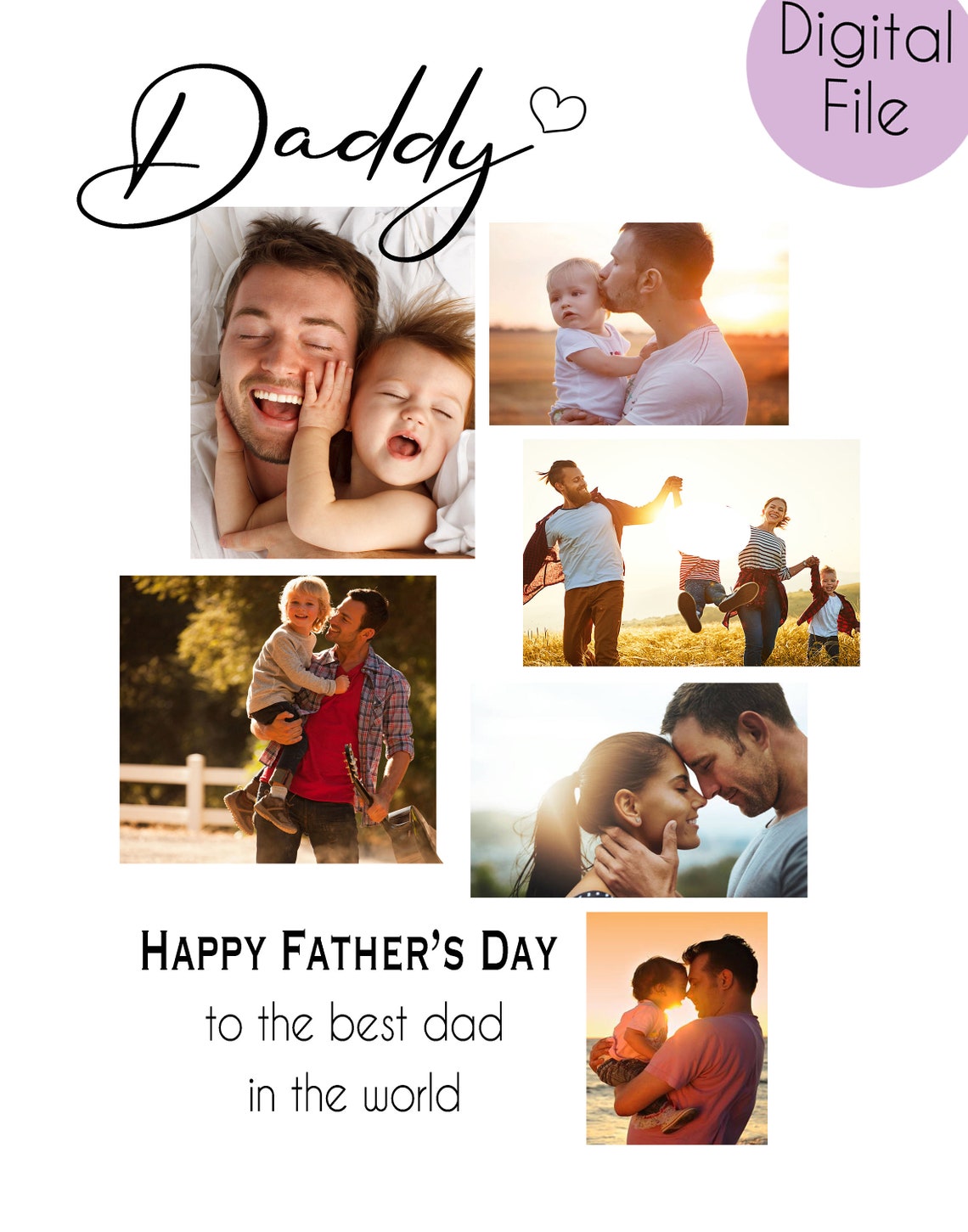 PRINTABLE Father Day Photo Collage Daddy Photo Collage - Etsy