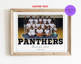 Collage de fotos personalizado de equipo de baloncesto: regalo para entrenador, noche de los mayores (descarga digital)