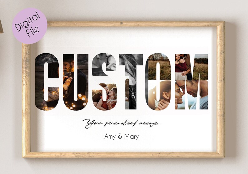 PRINTABLE Custom Name Collage Personalized Photo Collage Etsy