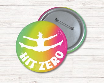 Cheer Hit Zero Pin Button | Cheer Team Squad Gift Party Favor | Zero Deductions All Star Cheerleading Competition | Cheer Coach Gift