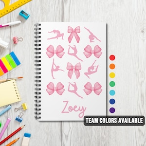 Dance Coquette Bow Custom Spiral Notebook | Personalized Dancer Stationery Gift | Girls School Team Squad Gift | Ballet Jazz Journal Gift