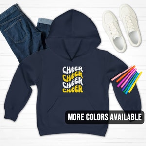 Retro Cheer Kapuzen-Sweatshirt | Cheerleader Kapuzen-Sweatshirt | Benutzerdefinierte Farbe anfeuern | Cheer Übungs Pullover | Tolle Stimmung Geschenk zum Aufmuntern