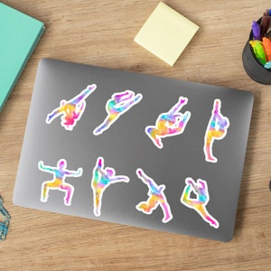 Dance Sticker Pack of 8 | Colorful Dance Sticker Sheet for Laptop, Waterbottle | Sticker Gift for Dancer | Dance Team Christmas Gift