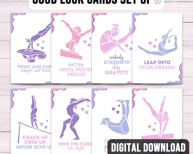Compitition Card Gymnastics Good Luck Card Printable | Gymnast Greeting Competition ...