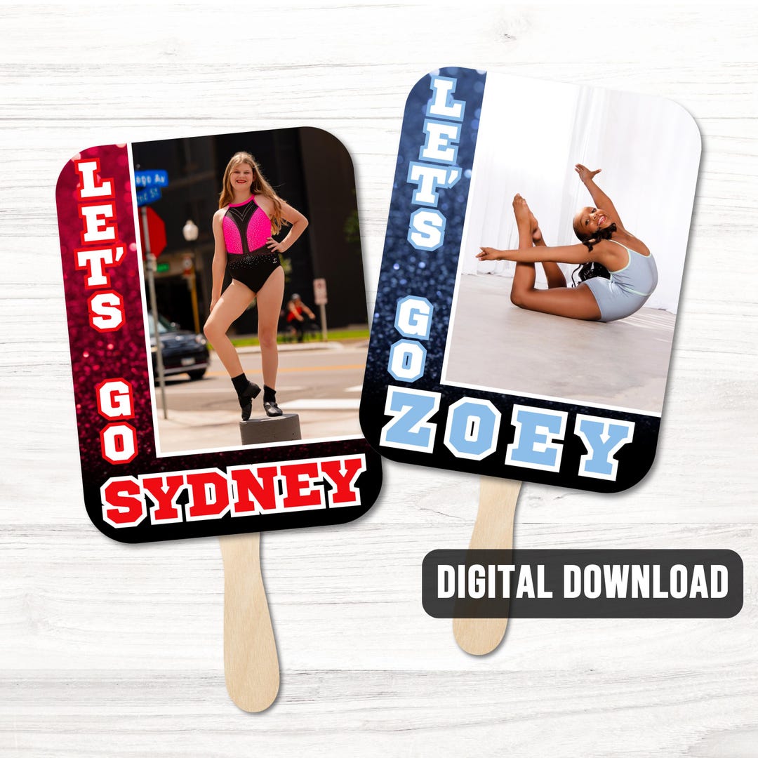 Fan Dance Sticker Dance Custom Fan Printable | Dancer Personalized Handheld Fan Family ...