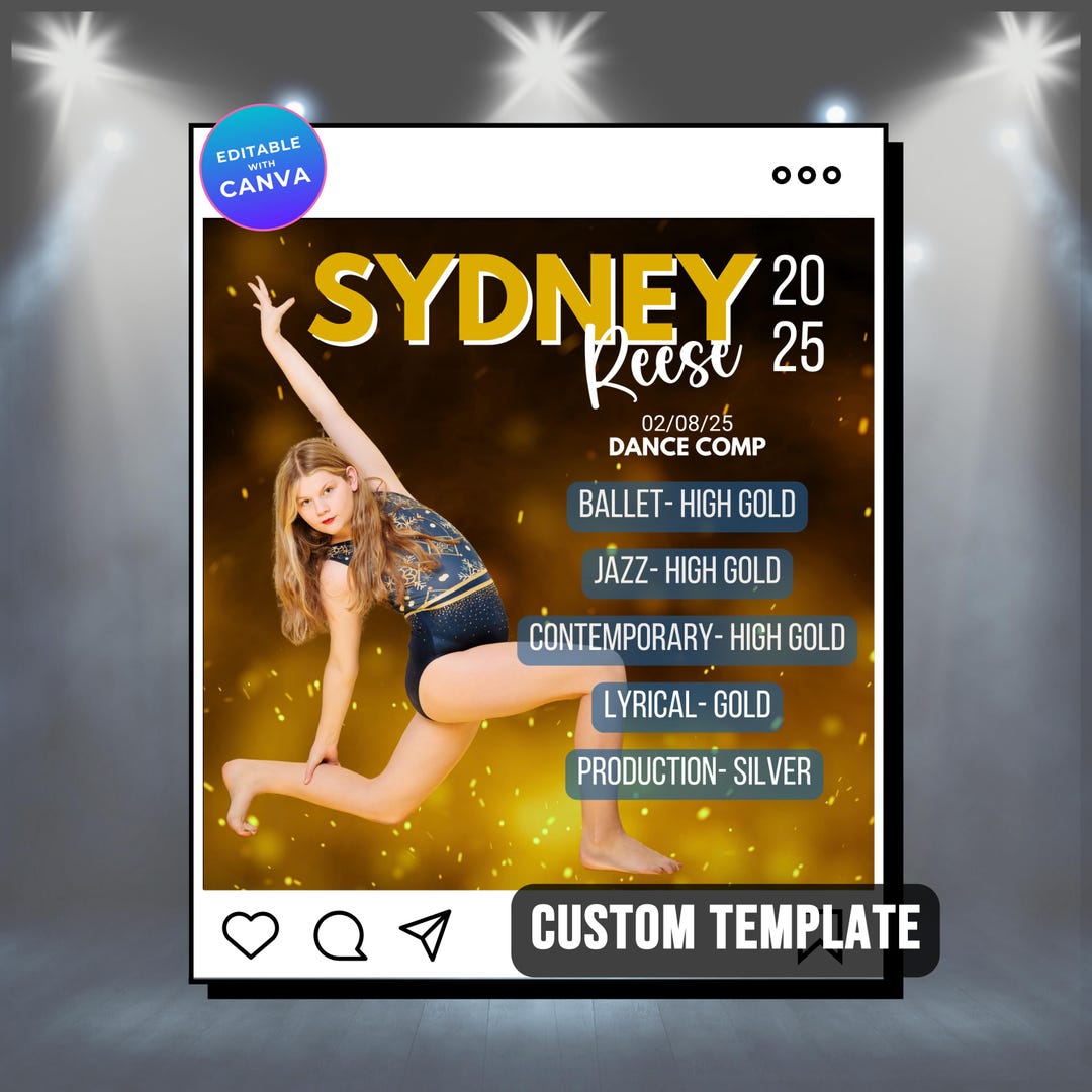 Dance Custom Meet Digital Scorecard | Personalized Social Media Post ...