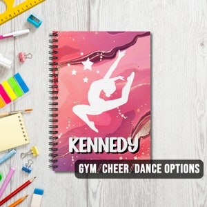 Dance Custom Marble Notebook | Personalized Dancer Stationery Gift | Girls School Notebook Team Squad Gift | Ballet Journal Birthday Gift
