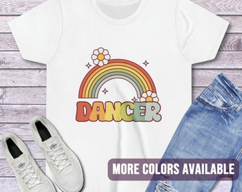 Groovy Rainbow Dance Tee | Spring Dancer T Shirt | Dance Practice Training Shirt | Cute Retro Girls Tee | Gift for Dance Team Squad