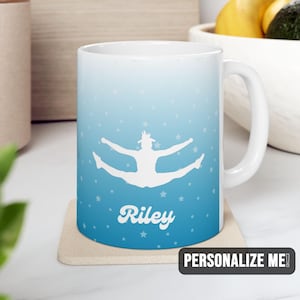 Cheer Personalized Mug 11oz | Custom Name Cheer Mug | Cheerleader Cocoa Cup | Cheer Tea Cup | Cheer Gift for Daughter | Cheer Custom Gift