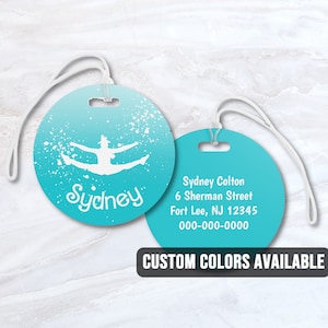 Cheer Personalized Bag Tag | Custom Cheerleader Luggage Name Tag | Cheerleading Team Gift Party Favor | Cheer Competition Teammate Gift