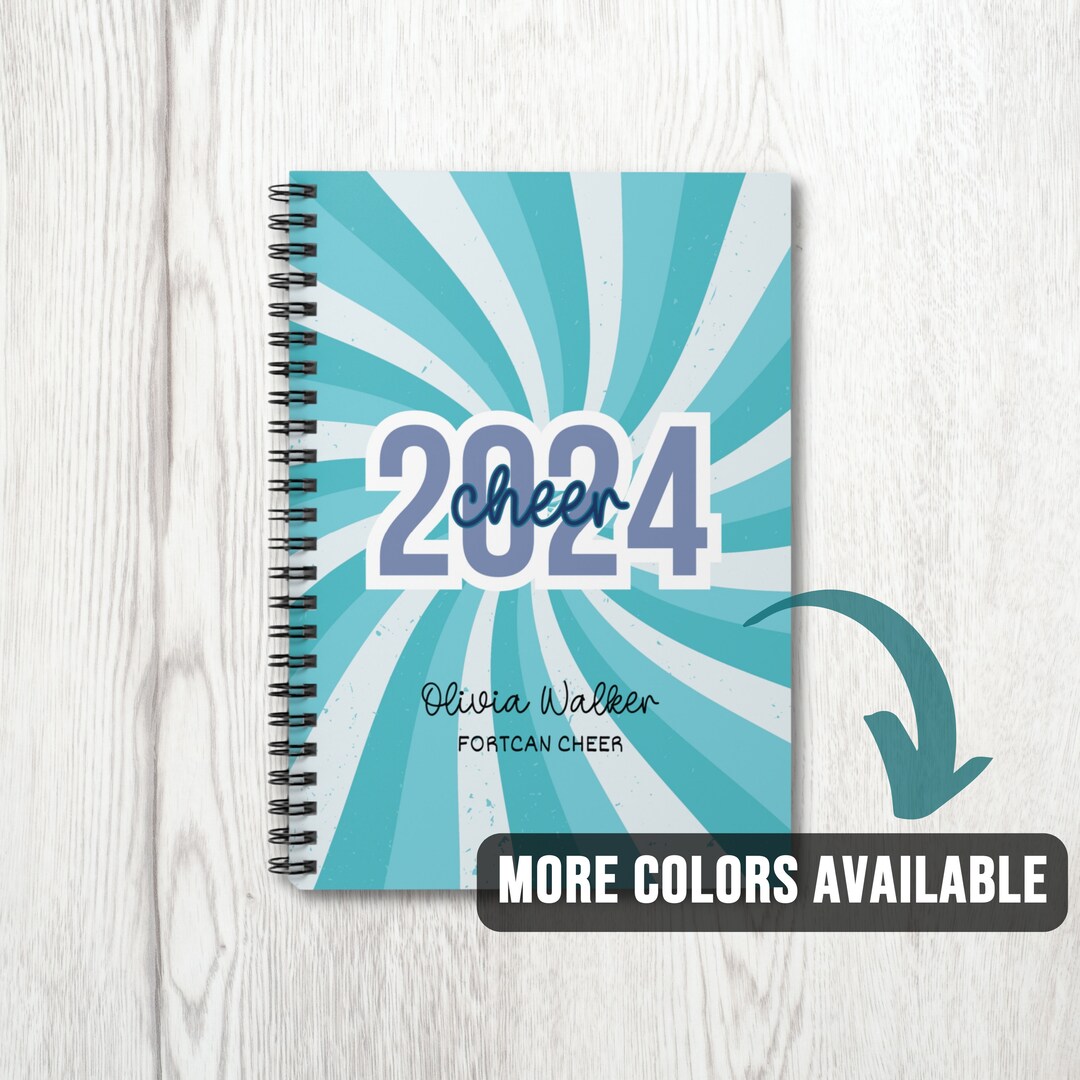 2024 Cheer Spiral Notebook Cheerleading Personalized Notebook Cheer