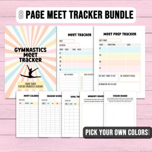 Gymnastics Meet Tracker Printable | Personalized Gymnast Scorebook | Competition Prep and Goal Setting | Meet and Season Score Tracker