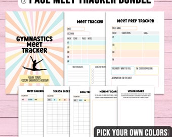 Gymnastics Meet Tracker Printable | Personalized Gymnast Scorebook | Competition Prep and Goal Setting | Meet and Season Stats Score Tracker