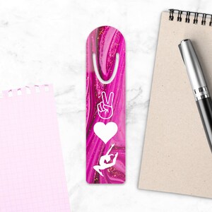 Peace Love Dance Bookmark | Dancer Reading Accessory | Unique Team Squad Teacher Gift | Ballet Dancer Daughter Birthday | Dance Stationery