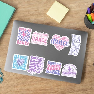 Dance Sticker Pack of 8 | Retro Dance Sticker Sheet for Laptop, Waterbottle | Sticker Gift for Dance | Dance Team Gift | Dance Daughter Gift