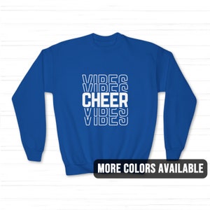 Cheer Vibes Kinder Sweatshirt | Cheerleader Mädchen Pullover Team Squad Wettbewerb Nationals Geschenk | Cheerleader Weihnachtsgeschenk