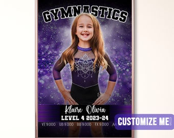 Gymnastics Custom Poster | Photo Banner for Gymnast | Personalized End of Season Wall Art | Room Gymnastics Decor | Gymnastics Team Gift