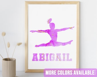 Gymnastics Custom Print | Sports Room Decor | Gymnastics Inspirational  Quote Wall Art | Printable Gymnast Gift for Girls | Floor Art Poster