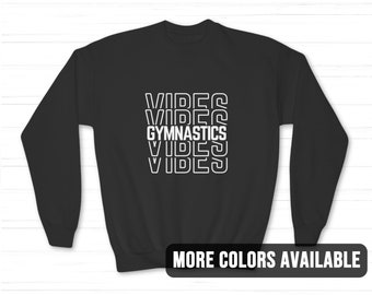 Sudadera para niños Gymnastics Vibes / Suéter para niñas gimnastas Regalo de competencia de encuentro de equipo / Suéter deportivo de otoño Top de calentamiento de manga larga