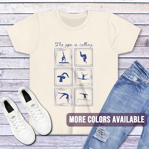 Gymnastics Retro Tee | Gymnast Meet Team T-Shirt | Girls Training Practice Shirt | Hand Drawn Coquette Trendy Kids Gift for Gymnasts