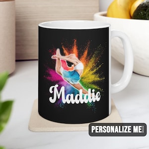 Dance Personalized Mug | Dancer Custom Name Photo Cup Team Gift Birthday Christmas | Customizable Dance Mom Ballet Jazz Hot Cocoa Cup