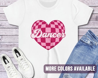 Dance Tee | Dancer Love Heart Retro Top | Cute Cupid Dance Practice Shirt | Gift for Dancer Daughter | Dance Bestie Team Gift