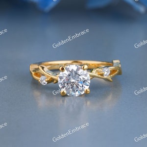 1.50 CT Dainty Twig Engagement Ring, Twig Wedding Ring, Moissanite Twig Ring, 935 Silver, Nature Engagement Ring, Diamond Twig Ring For Her