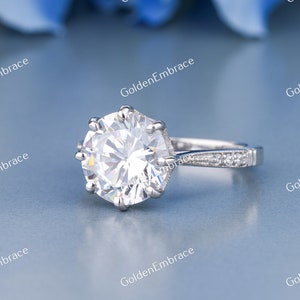 Art Deco 2.50 Ct Old European Cut Engagement Ring: 935 Argentium Silver