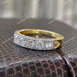 1930s Vintage Art Deco Band Five Stone Stackable Band Antique Ring Stacking Band, Eternity Band Antique Bands Minimalist Bands Vintage Bands