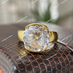 5 Ct Old European Cut Diamond Antique Engagement Ring in 935 Argentium Silver, Vintage Ring For Womens, Art Nouveau Ring, OEC Diamond Ring