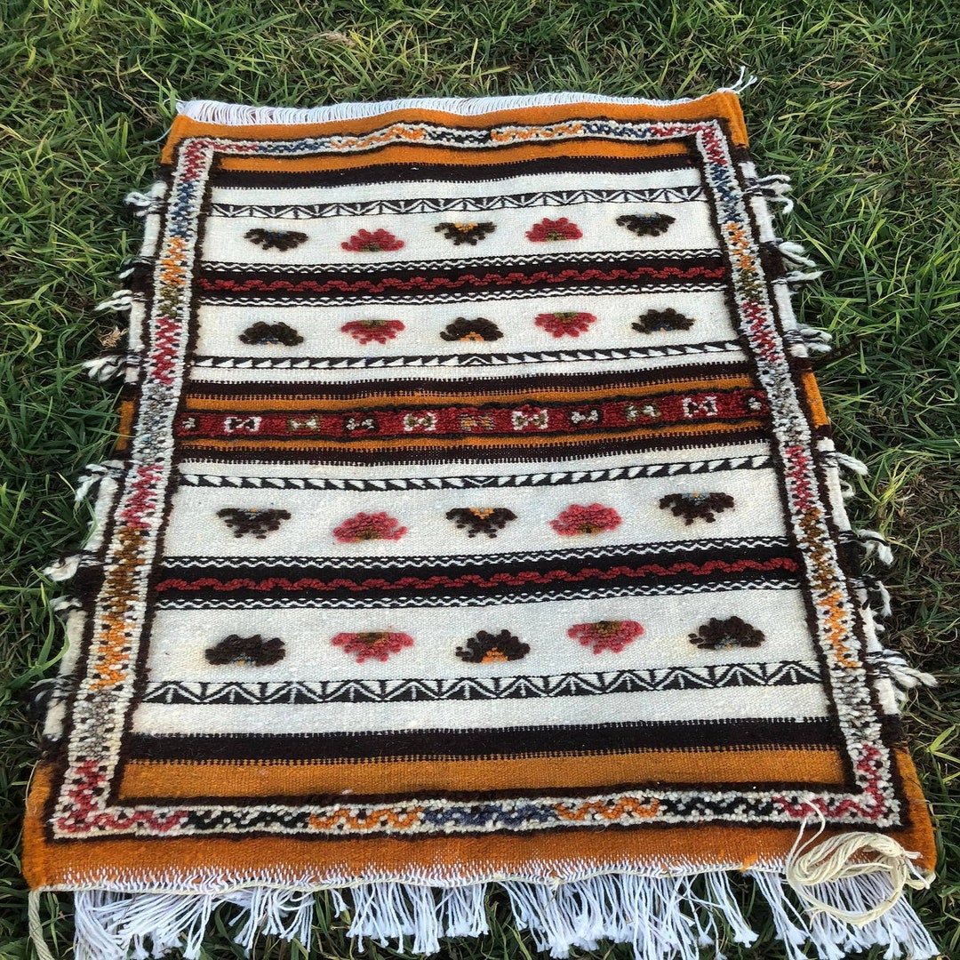 Morrocan Rug 3.2x2 Ft, Custom Taznakht Rug, Kilim Rug, Berber Moroccan ...